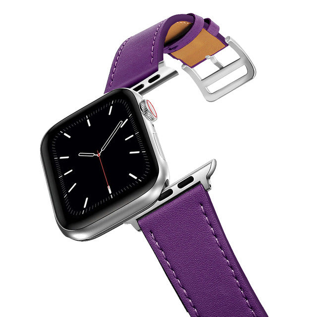 Suitable For Apple Apple Watch8 Hermes Leather Watch Strap Iwatch7 Business Microfiber Leather Strap