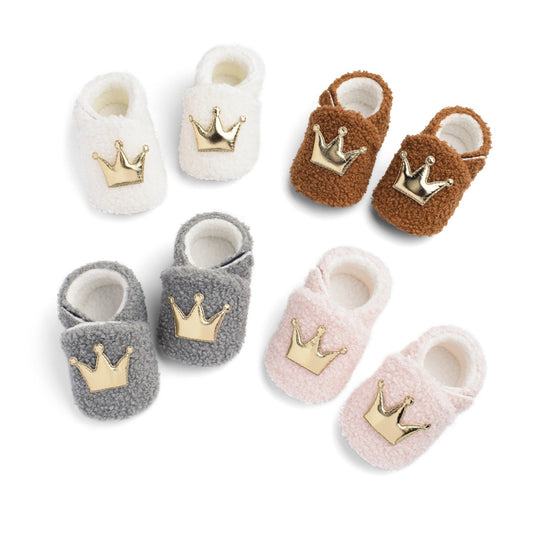 Winter Crown Fluffy Baby Cotton Shoes, Toddler Shoes, Baby Shoes, Cotton Boots, Babyshoes 0-1 Years Old M926