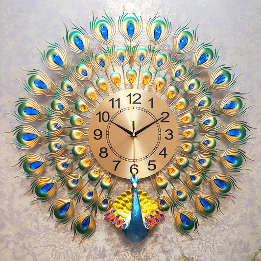 Love Makeup Factory Direct Sales Peacock Wall Clock Living Room Modern Creative Clock new Style Silent Bedroom Wall Clock Home