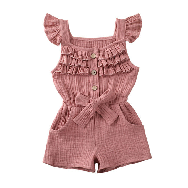 Pudcoco Cotton Linen Toddler Baby Girl Clothes