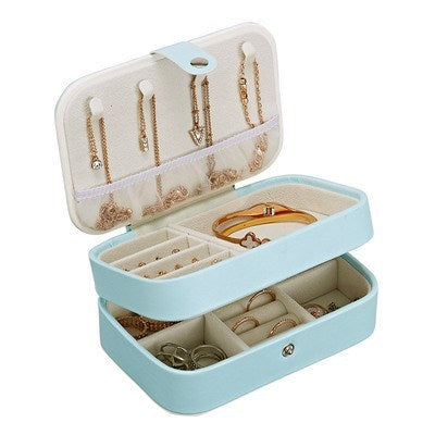 Portable Jewelry Box Small Travel Necklace Ring Earring Earrings Storage Box Simple Jewelry Box Portable Jewelry Bag