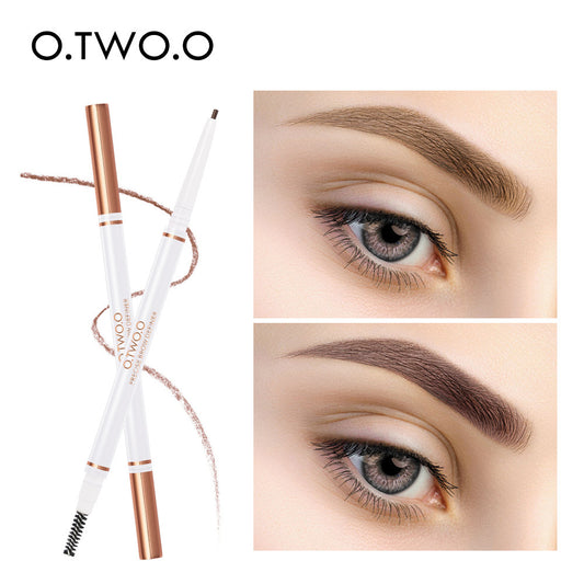 Double-headed Ultra-fine Eyebrow Pencil Waterproof, Sweat-proof, Long-lasting Natural And Non-faint Makeup Four-color Eyebrow Pencil Beauty 9991