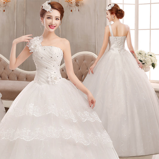 Wedding Dress 2022 Spring New Bridal Tube Top Plus Size Slimming Wedding Korean-style Tie-strap Wedding Dress Female Slim