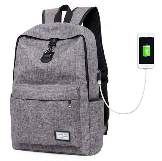 Backpack Grey Anti Theft Bag