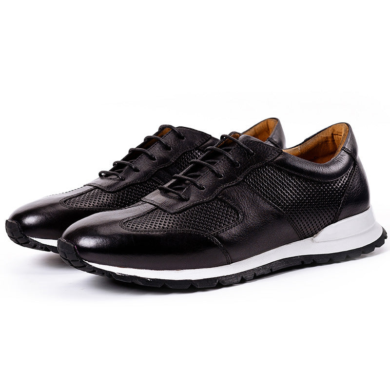 Casual Shoes Retro Men's Shoes British Handmade Breathable Sports Low-top Leather Shoes