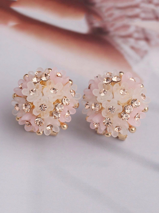 Round Flower Cluster Earrings