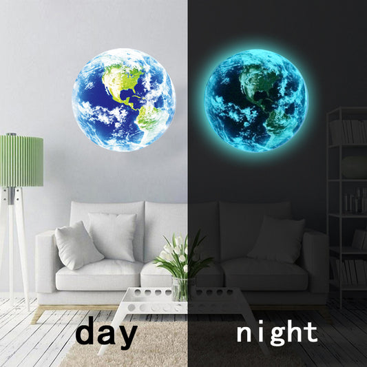 Moon Earth Luminous Wall Stickers 3d Stereo Carved Cartoon Luminous Stickers Decorative Stickers