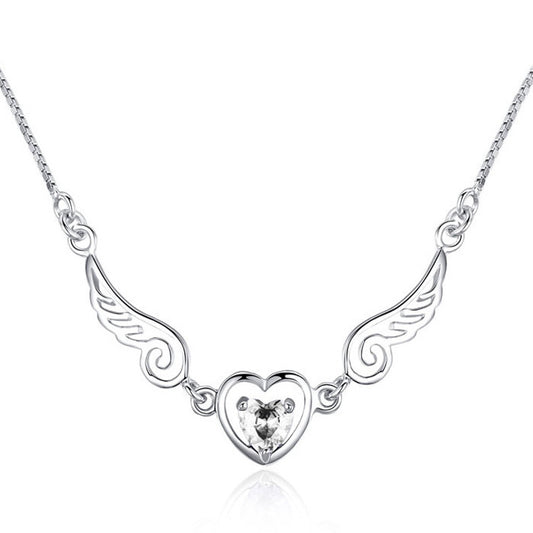 Factory Direct Wholesale Europe And The United States Necklace Dream Angel Love Wings Love Peach Heart Necklace Female Gift Wholesale Spot