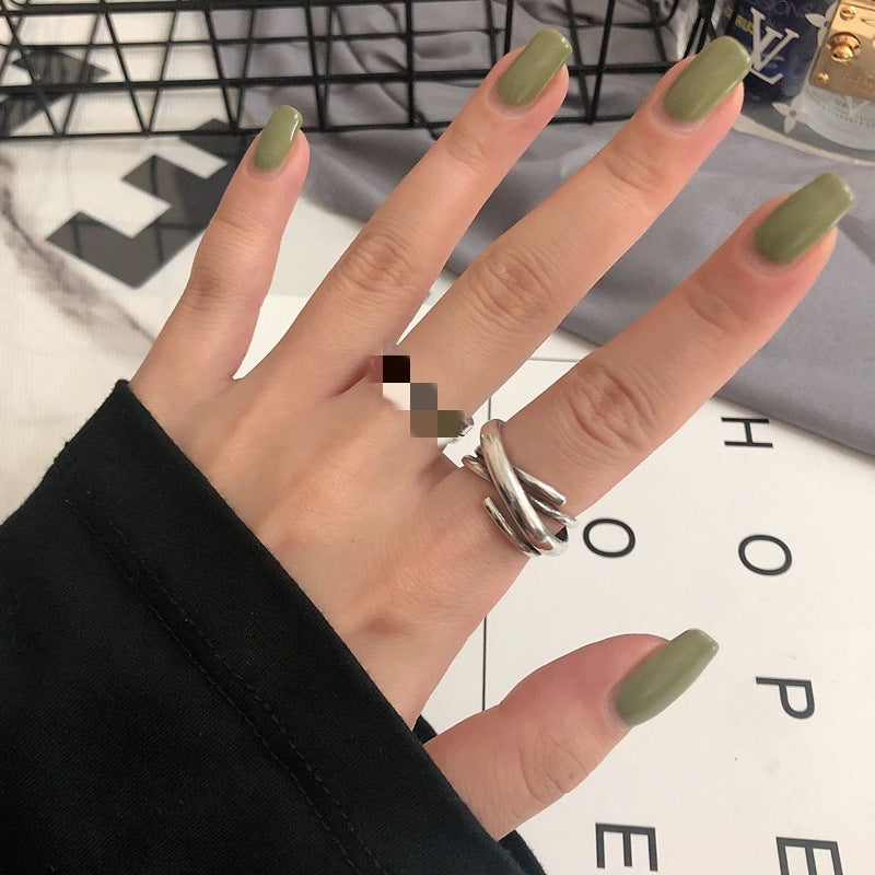 Ins Trend Retro Ring Ring Female Thai Silver Cold Wind Chain Simple Fashion 2022 New Korean Jewelry