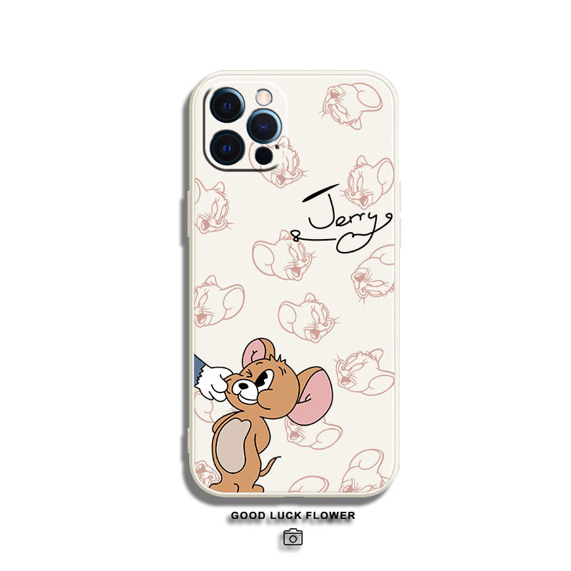 Applicable To Apple 13 Mobile Phone Shell IPhone12ProMax All-inclusive Lens I7/8 Cartoon 11 Couple Tom Jerry