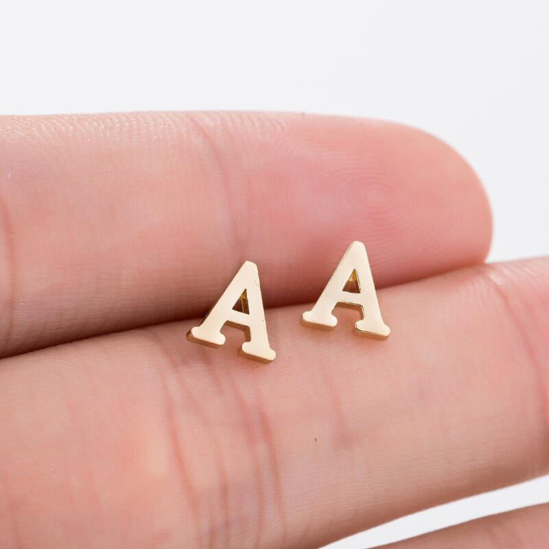 26 letter earrings personality alloy ear bone nails letter earrings