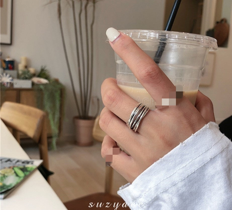 Ins Trend Retro Ring Ring Female Thai Silver Cold Wind Chain Simple Fashion 2022 New Korean Jewelry