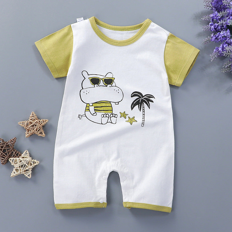 Cotton summer clothing baby clothes children's short sleeves