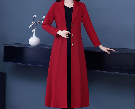 New Western Style Long Spring And Autumn Middle-aged Mothers Plus Size Slim Temperament Jacket