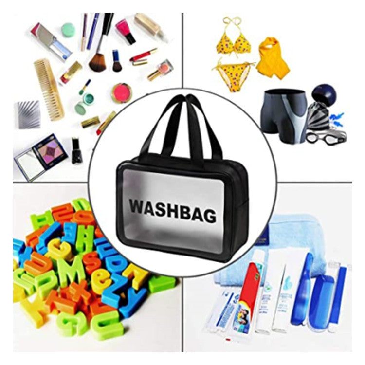 Amazon New PVC Clear Clean Cosmetic Bag With Zipper Travel Cosmetic Organizer Bag Men's Travel Bag