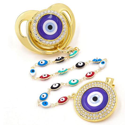 Cross-border E-commerce Dedicated To High-end Baby Diamond Play Mouth Baby Personalized Evil Eye Pacifier Child Suction Mouth