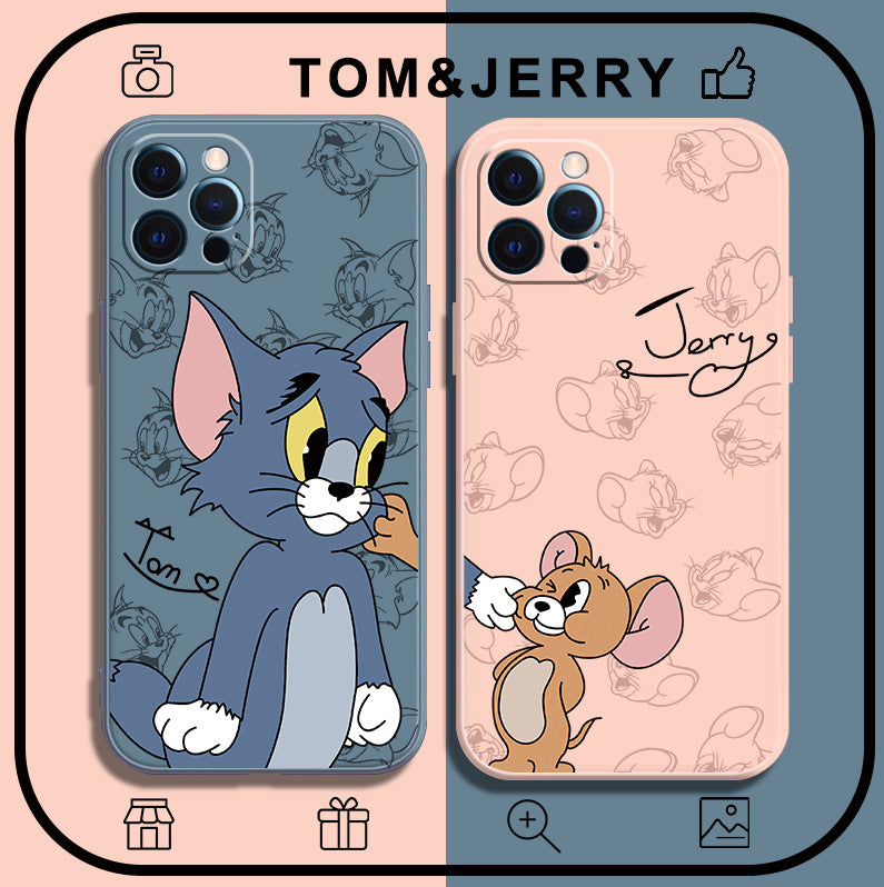 Applicable To Apple 13 Mobile Phone Shell IPhone12ProMax All-inclusive Lens I7/8 Cartoon 11 Couple Tom Jerry