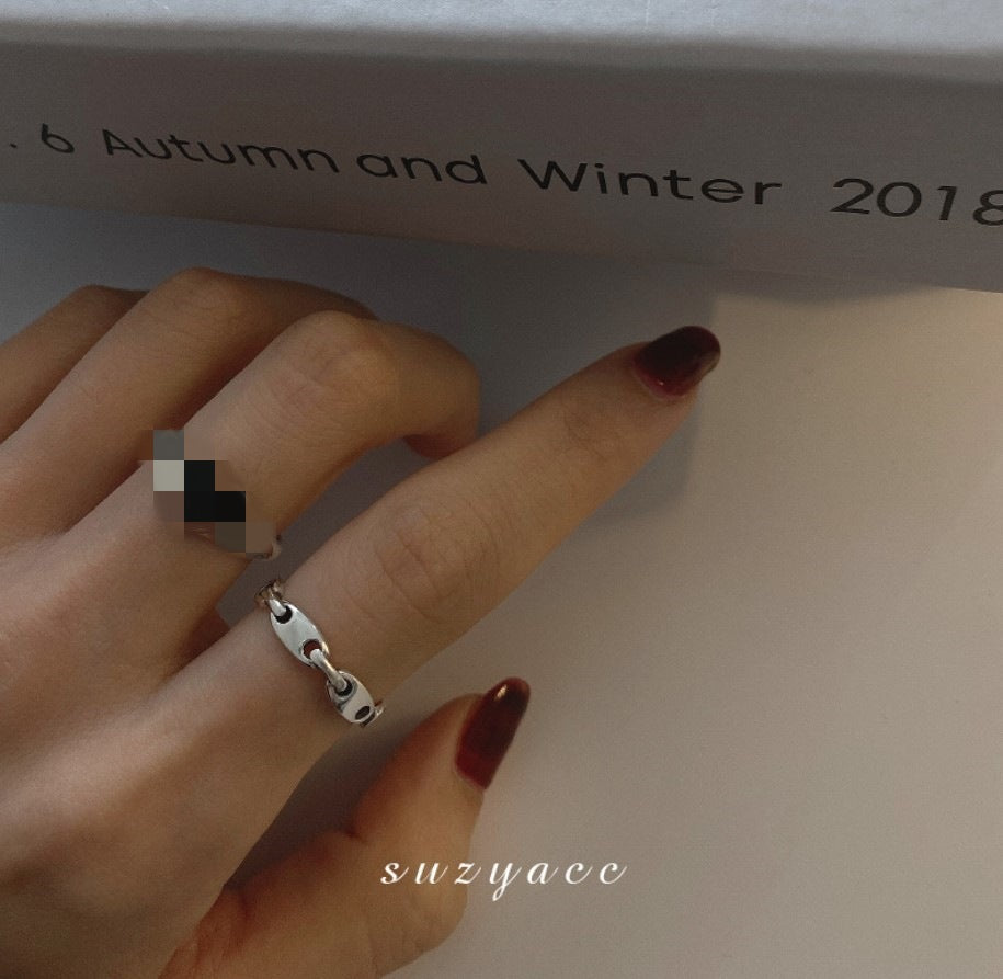 Ins Trend Retro Ring Ring Female Thai Silver Cold Wind Chain Simple Fashion 2022 New Korean Jewelry