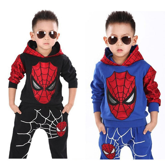 A Dropshipping Children's Suit Autumn Foreign Trade Boy European And American Spider Cartoon Two-piece Factory Direct Approval