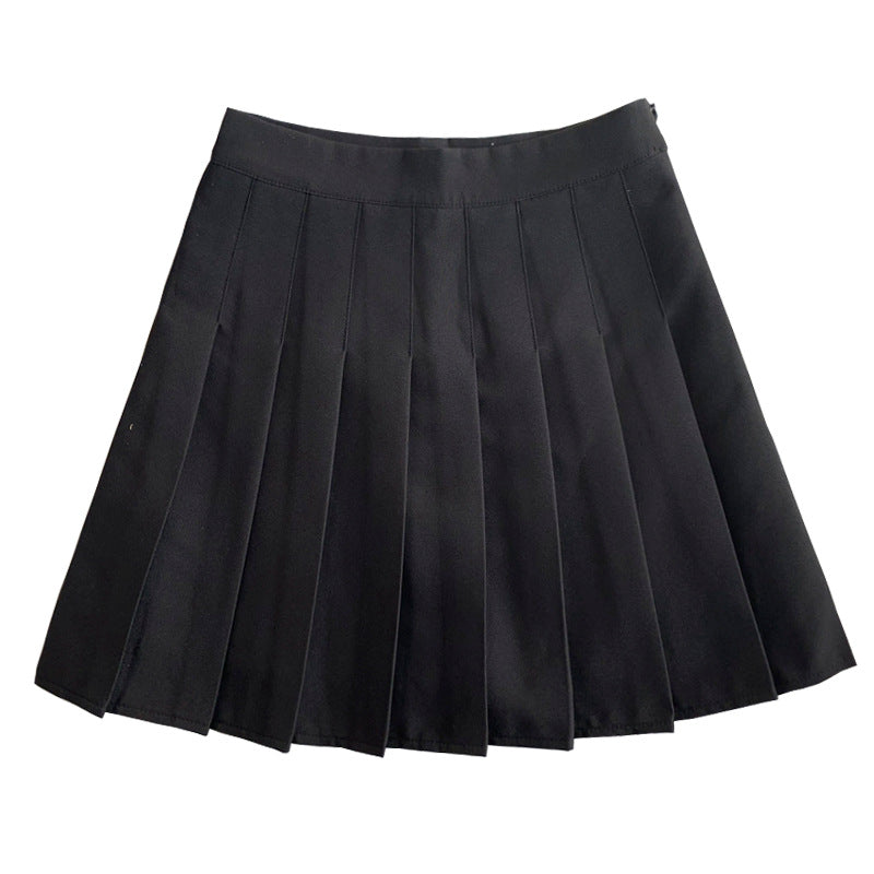 High Waist Pleated Skirt Skirt Female Summer Gray Spring High Waist White Small Short Skirt Black Large Size Fat Mm