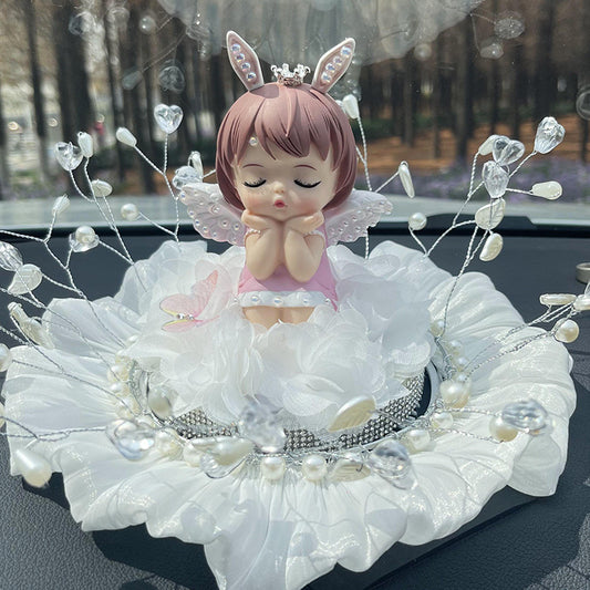 Car Decoration Butterfly Yarn Skirt Anne Cute Girl Heart Girl Creative Car Interior Accessories Cartoon Gift Decoration