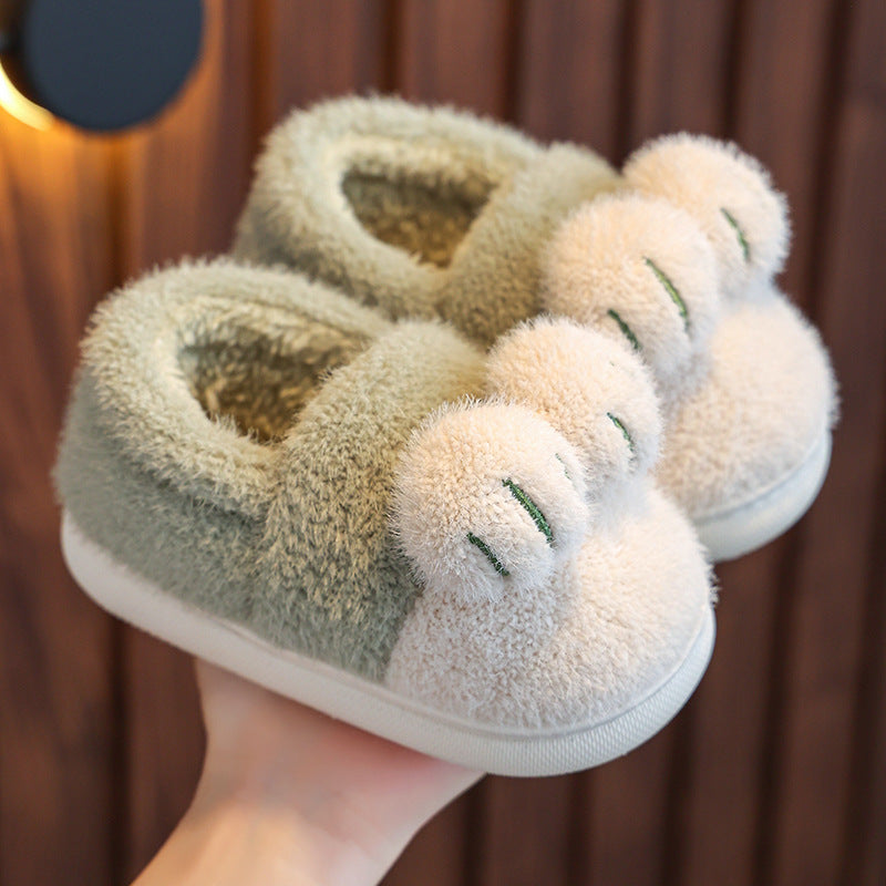 Children's Cotton Slippers Cute Cat Claw Winter Boys And Girls Baby Baotou Warm Indoor Home Parent-child Children's Cotton Shoes