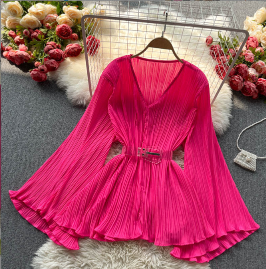 Pleated Chiffon Top